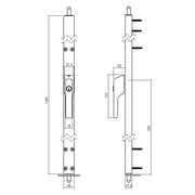 Intersteel raamespagnolet afsluitbaar rechts 1500 mm Aluminium (F1) – vooraanzicht