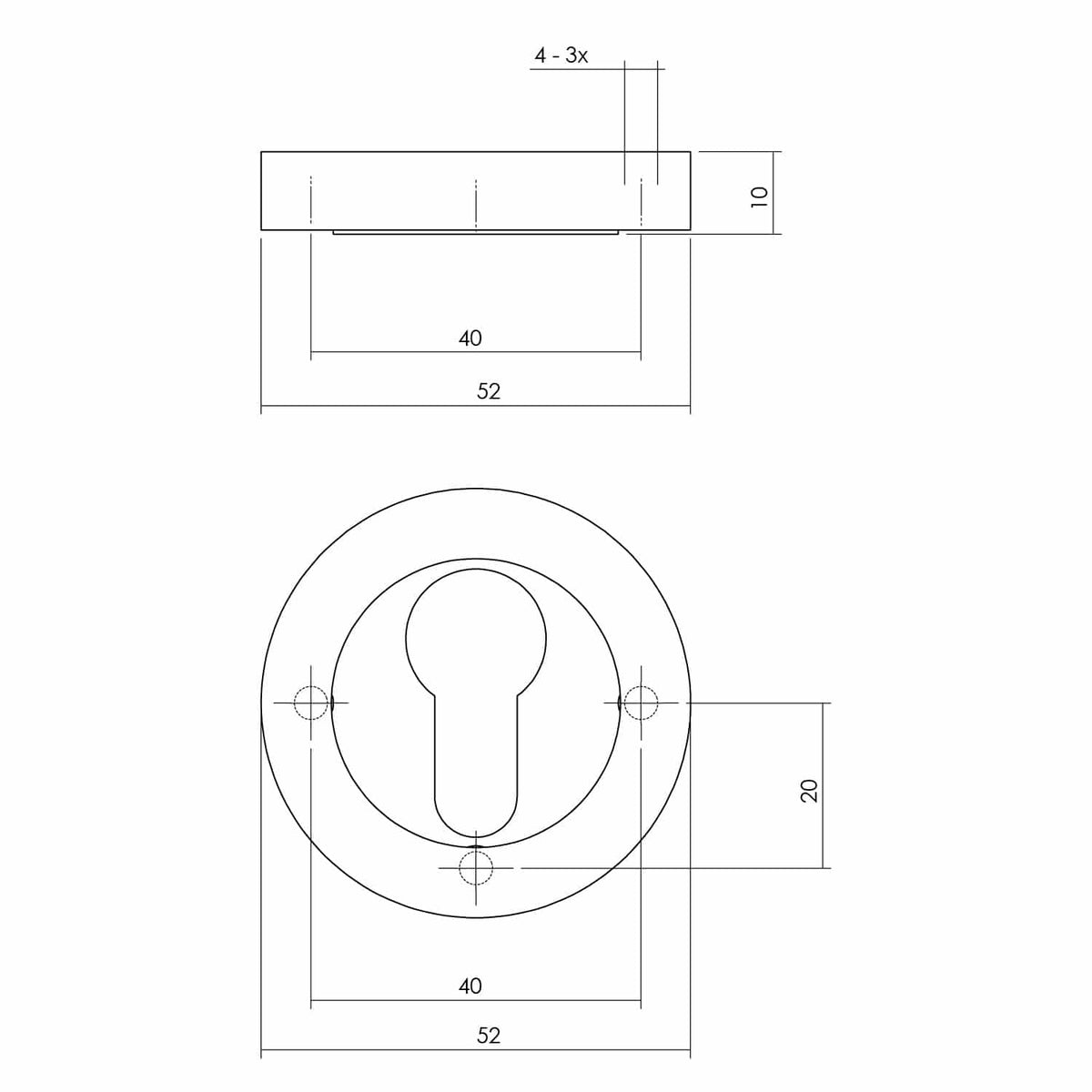Intersteel rozet profielcilindergat antraciet grijs – detail