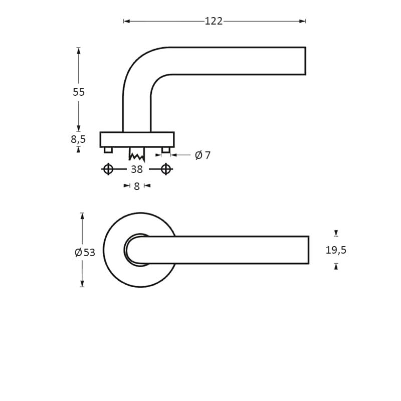 Intersteel deurkruk Jupiter op rozet Antracietgrijs – detailfoto