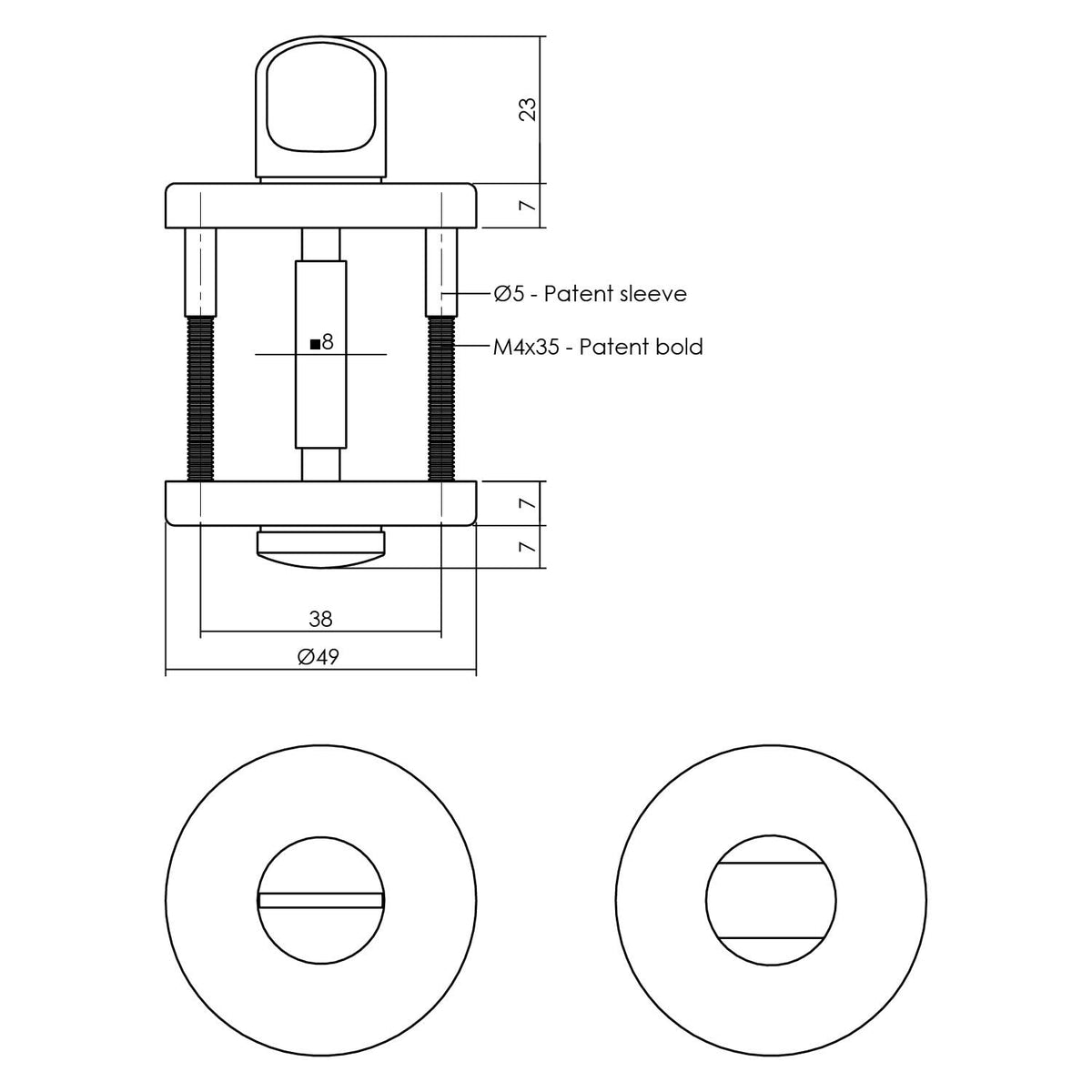 Intersteel wc-rozet 50x7mm grijs – detail toilet-/badkamersluiting