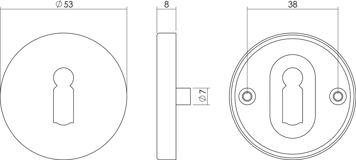 Intersteel rozet met sleutelgat antracietgrijs detail