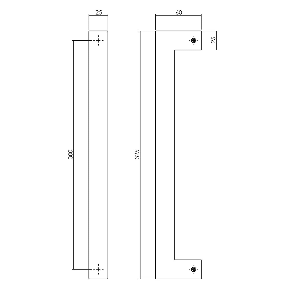 Intersteel deurgreep vierkant mat zwart detail