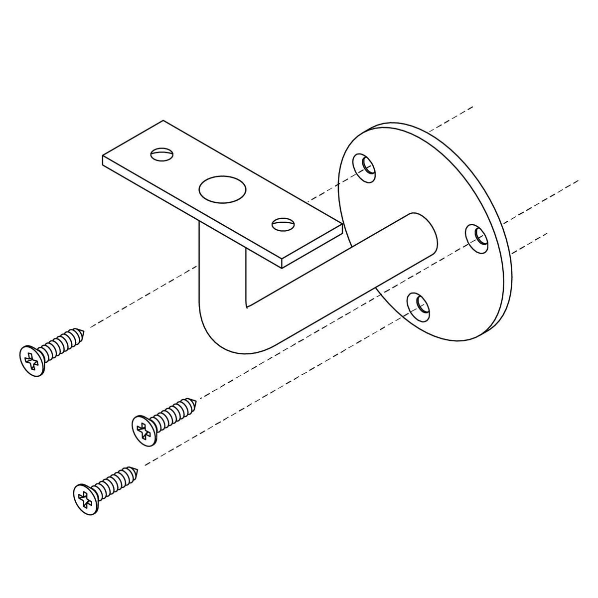 Intersteel leuninghouder vlak zadel rvs geborsteld – detailfoto