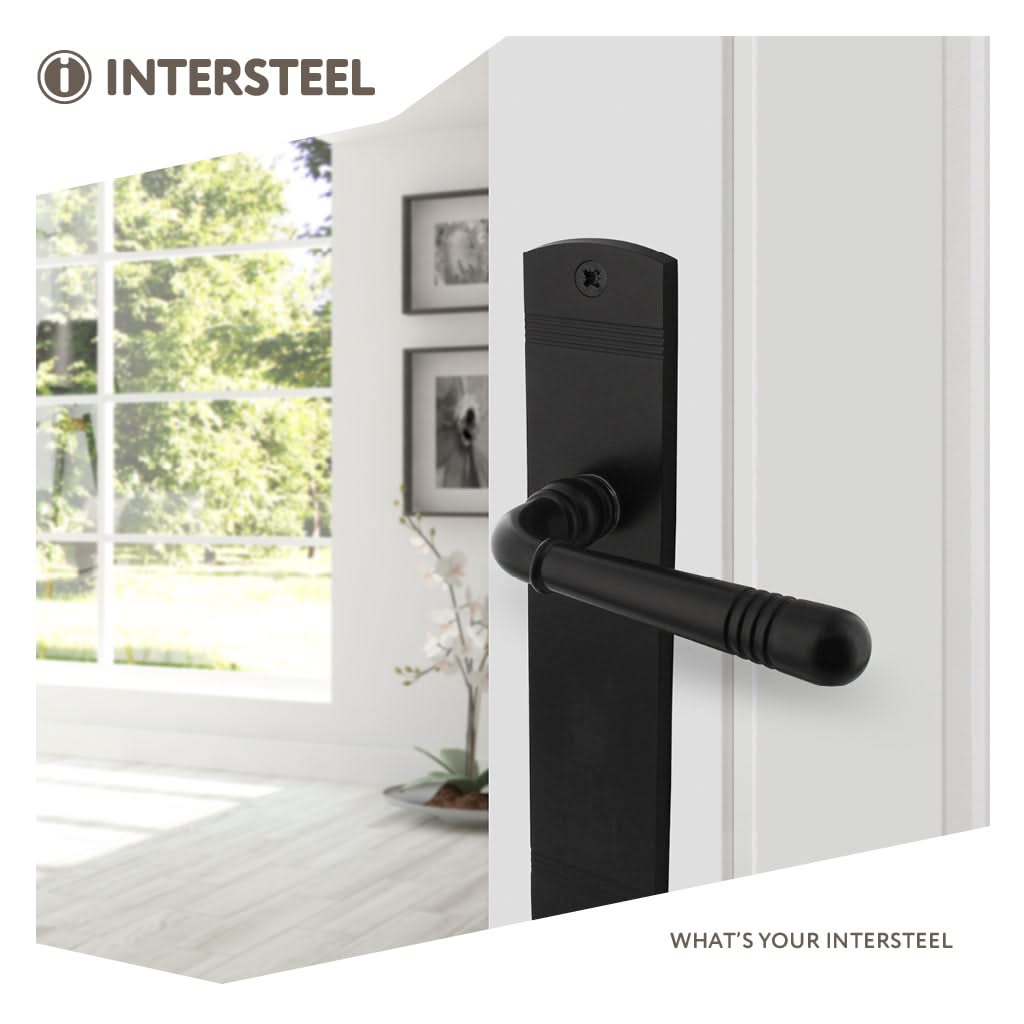 Intersteel deurkruk Helena blind schild mat zwart zijaanzicht