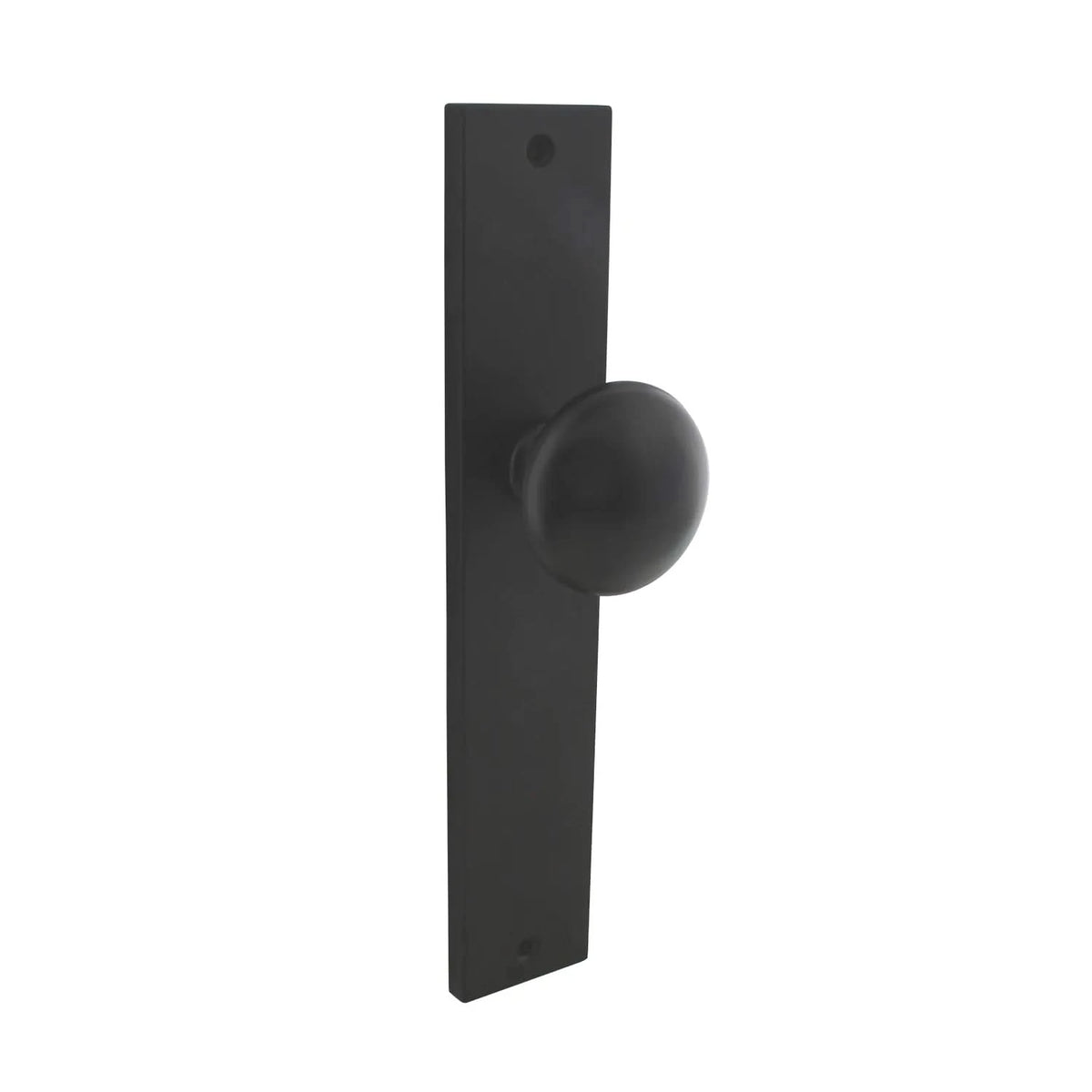 Intersteel knop op blind rechthoekig schild mat zwart vooraanzicht