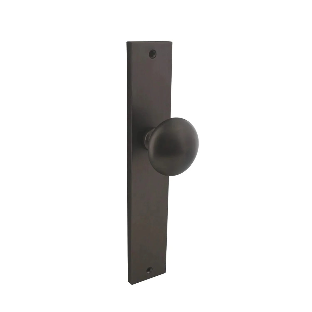 Intersteel knop op rechthoekig schild antraciet grijs – blind – vooraanzicht
