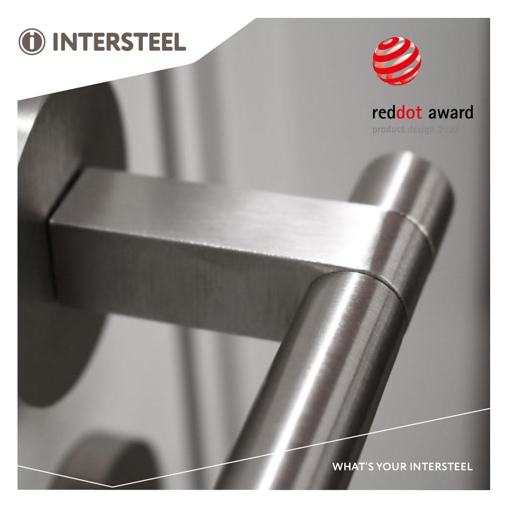 Intersteel deurkruk Shiraat op rozet RVS detail 2