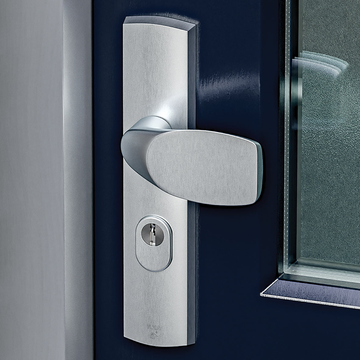 AXA Premium Schutzbeschlag Drücker Wing und Flow PZ92, Aluminium naturfarben, Produktfoto 2