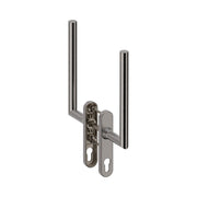 Hardbrass Toledo hefschuifdeurgreep dubbel pc69 in inox – vooraanzicht