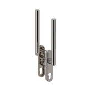 Hardbrass hefschuifdeurgreep Toledo B dubbel PC69 in Inox – vooraanzicht