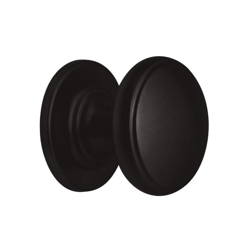 Hardbrass voordeurset mat zwart rond rechts briefplaat detail