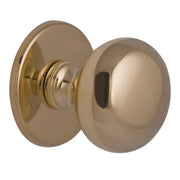 Hardbrass voordeurknop Iris 72 mm messing ongelakt – vooraanzicht