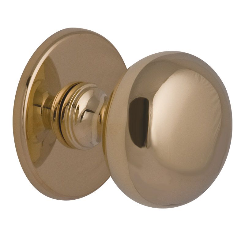 Hardbrass voordeurknop Iris 72 mm messing ongelakt – vooraanzicht