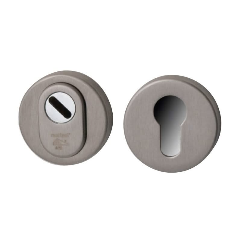 Hardbrass voordeurset aluminium rond links tochtwering detail