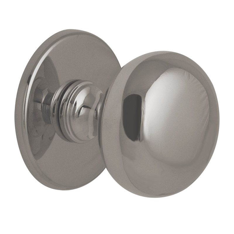 Hardbrass voordeurknop Iris 56 mm PVD Glans Nikkel vooraanzicht