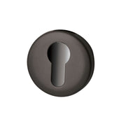 Hard Brass Zylinderrosette Artax in Schwarz, Vorderansicht