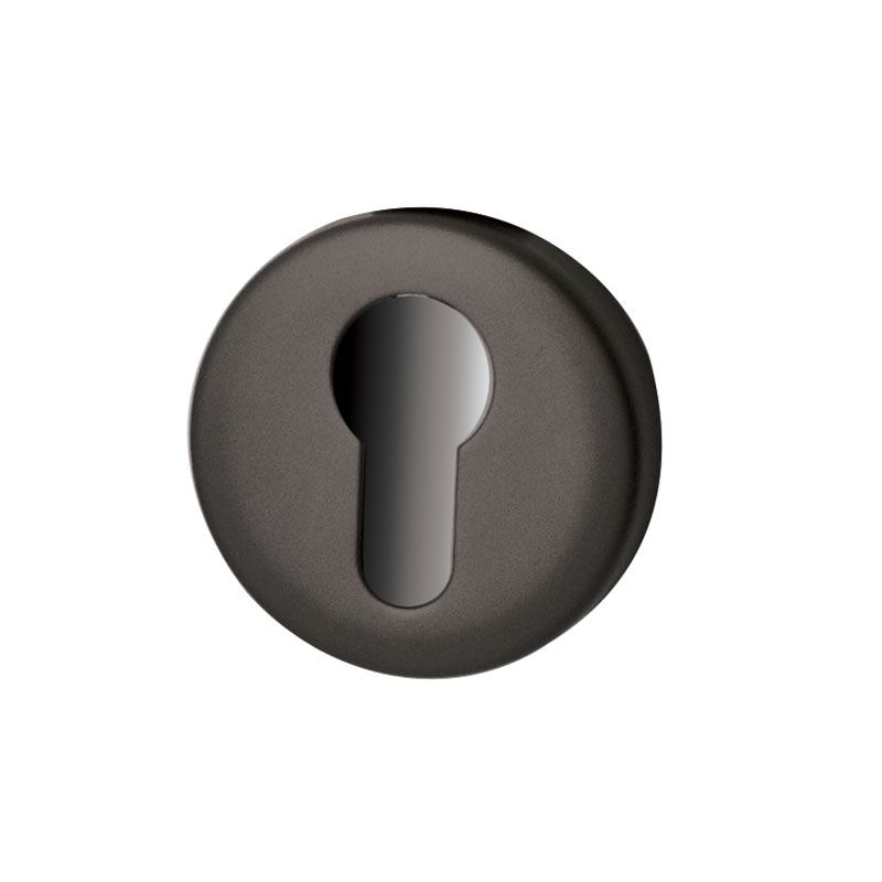 Hard Brass Zylinderrosette Artax in Schwarz, Vorderansicht