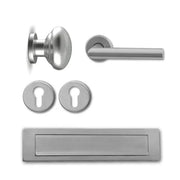 Hardbrass RVS voordeurset SKG3 inox vooraanzicht