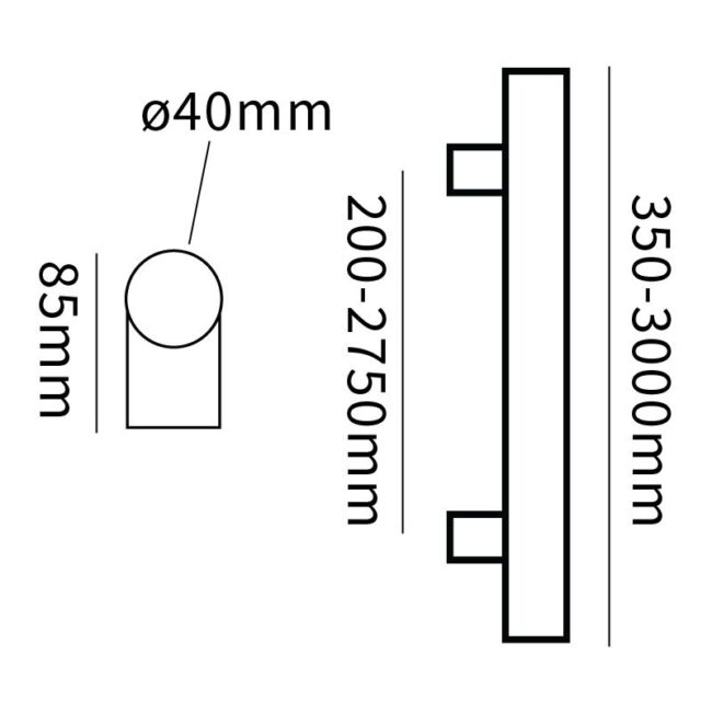 Hard Brass Handgreep Inox T 40x1700x1870 in geborsteld RVS – productdetail