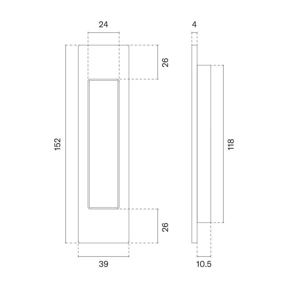 APRILE schuifdeurkom 7039 technische maattekening met afmetingen