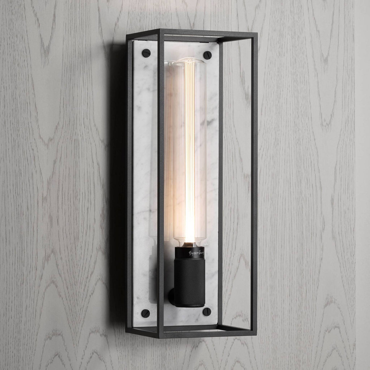 Buster + Punch Caged Wall wandlamp white marble gemonteerd