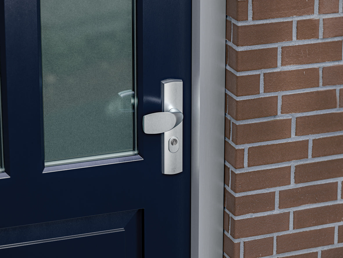 AXA Premium Schutzbeschlag Drücker Wing und Flow PZ92, Aluminium naturfarben, Produktfoto 3