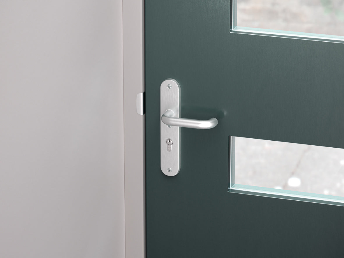 AXA | Veiligheidsbeslag Oval Plus Wing-knop+kruk U PC92 anti-kerntrek | Aluminium naturel