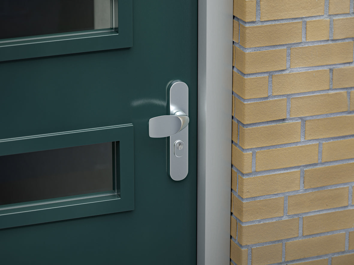AXA | Veiligheidsbeslag Oval Plus Wing-knop+kruk U PC92 anti-kerntrek | Aluminium naturel F1