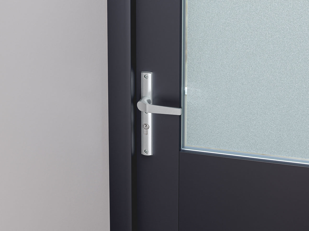 AXA | Veiligheidsbeslag Premium smal kruk Arrow PC55 anti-kerntrek | Aluminium naturel
