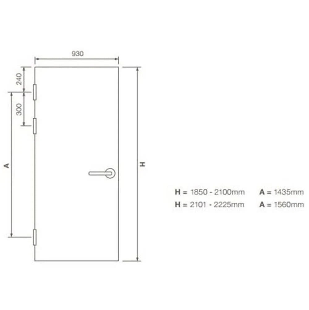 Intersteel kogelstift paumelle DIN links 89x89 mm RVS geborsteld - zijaanzicht