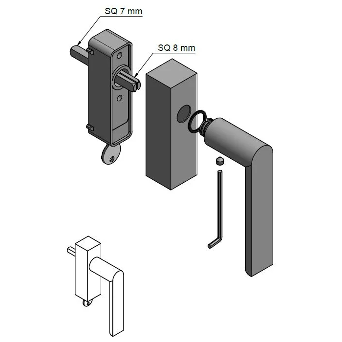 Formani PBA101-DKLOCK draaikiepgarnituur RVS sfeerbeeld