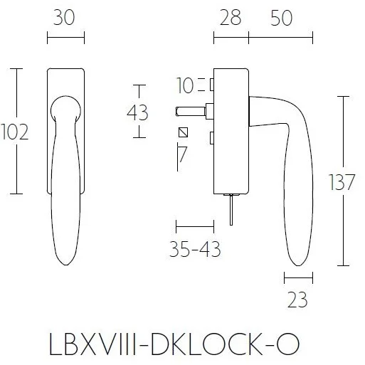 Formani LB18H-DKLOCK-O draaikiepgarnituur PVD mat goud – detail