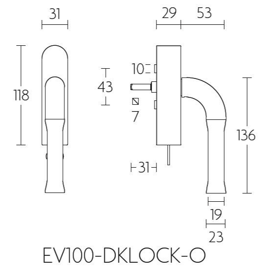 Formani EV100-DKLOCK-O draaikiepgarnituur mat zwart detail
