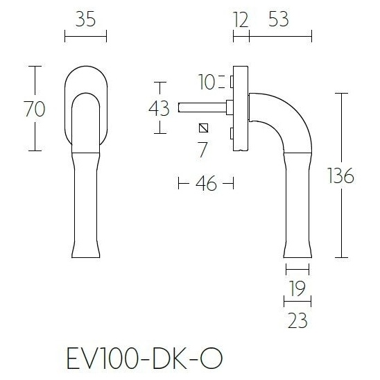 FORMANI EV100-DK-O draaikiepgarnituur gepolijst rvs – detailweergave