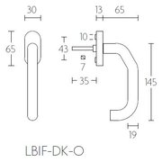 Formani LB1-DK-O draaikiepgarnituur mat roestvast staal (vooraanzicht)