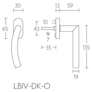 Formani LB4-DK-O draaikiepgarnituur mat roestvast staal linksdraaiend vooraanzicht