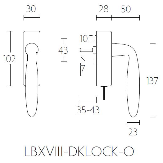 Formani LB18H-DKLOCK-O draaikiepgarnituur mat zwart – detail