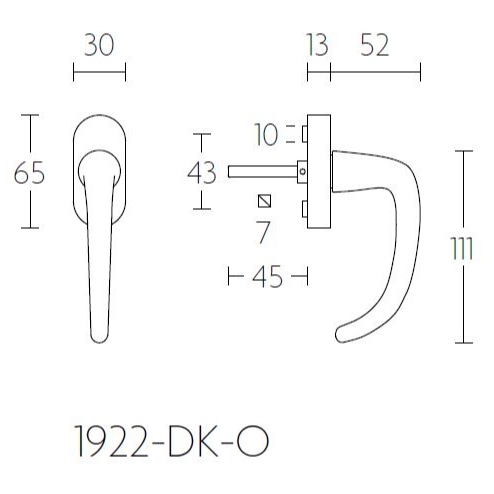 Formani 1922-DK-O draaikiepgarnituur mat nikkel rechtsdraaiend - detail