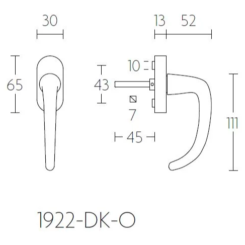 Formani 1922-DK-O draaikiepgarnituur glans nikkel linksdraaiend - detail