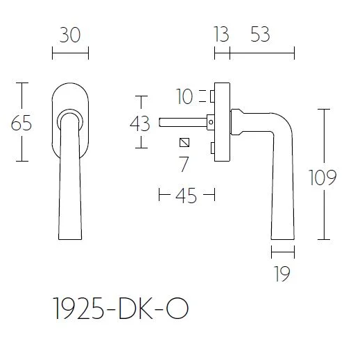 Formani 1925-DK-O draaikiepgarnituur mat nikkel rechtsdraaiend - detail