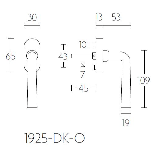 Formani 1925-DK-O draaikiepgarnituur glans nikkel linksdraaiend - detail