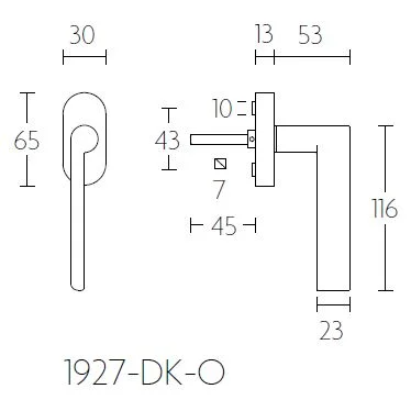 Formani 1927-DK-O draaikiepgarnituur glans nikkel rechtsdraaiend - detail
