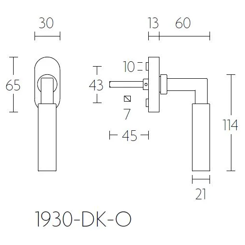 FORMANI 1930-DK-O draaikiepgarnituur glans nikkel – detailfoto