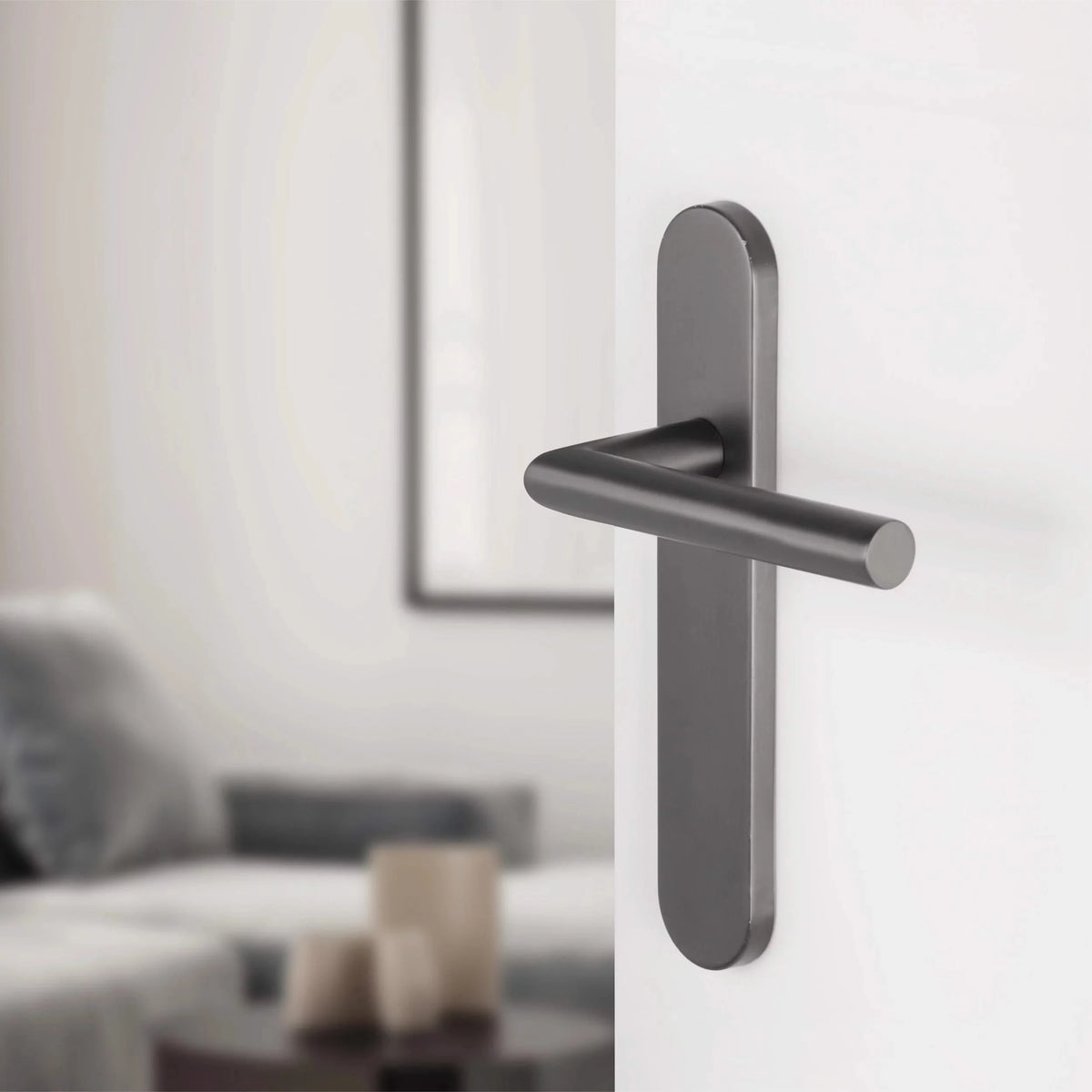 Differnz Amsterdam deurkruk gun metal – detail van de hendel
