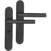 Differnz Amsterdam deurkruk ovaal schild WC 63 mm gun metal – vooraanzicht