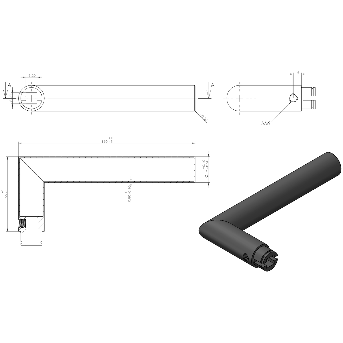 Differnz Amsterdam deurkruk ovaal schild WC 63 mm gun metal – gemonteerd