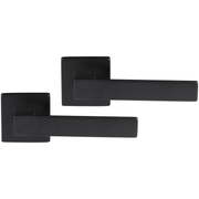Differnz Tilburg deurkruk vierkant rozet zwart, vooraanzicht