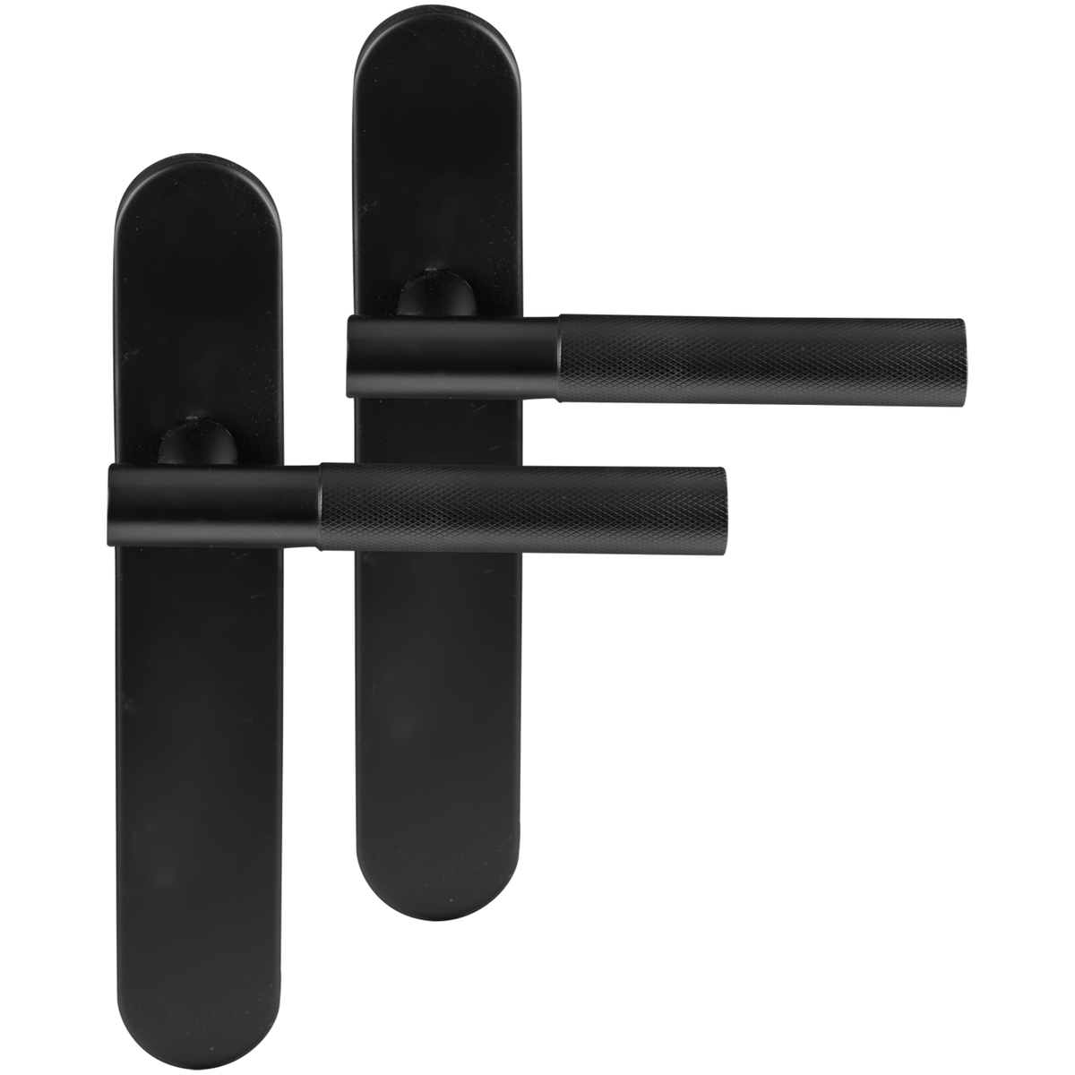 Differnz Utrecht deurkruk ovaal schild blind zwart – vooraanzicht