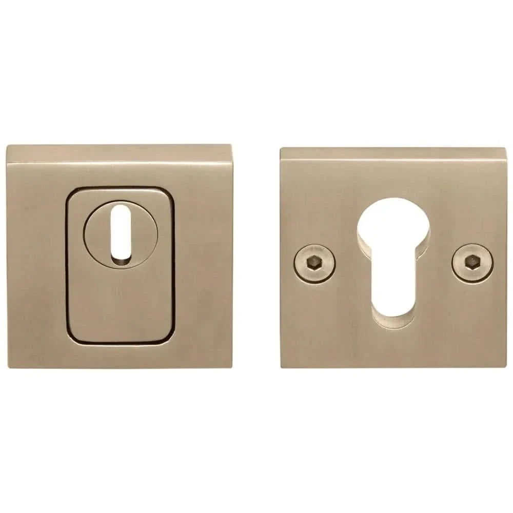 Formani voordeurset knop/kruk BSQ Licht Brons PVD SKG3, vooraanzicht