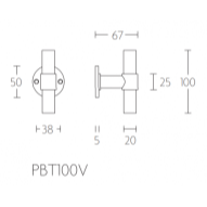 Formani voordeurknop PBT100V op rozet mat zwart detail